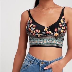 Free people floral print crop top